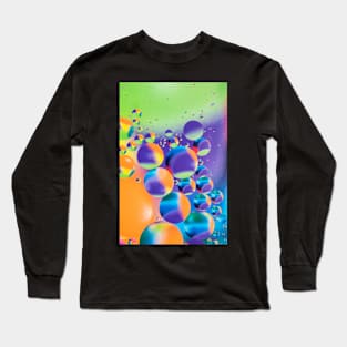 Colorful close up of oil drops in water Long Sleeve T-Shirt